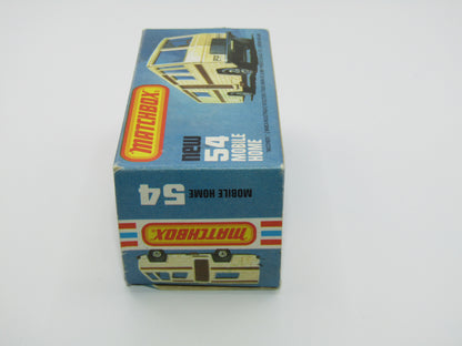 Matchbox Superfast 54D Mobile Home White BROWN SIDE STRIPE