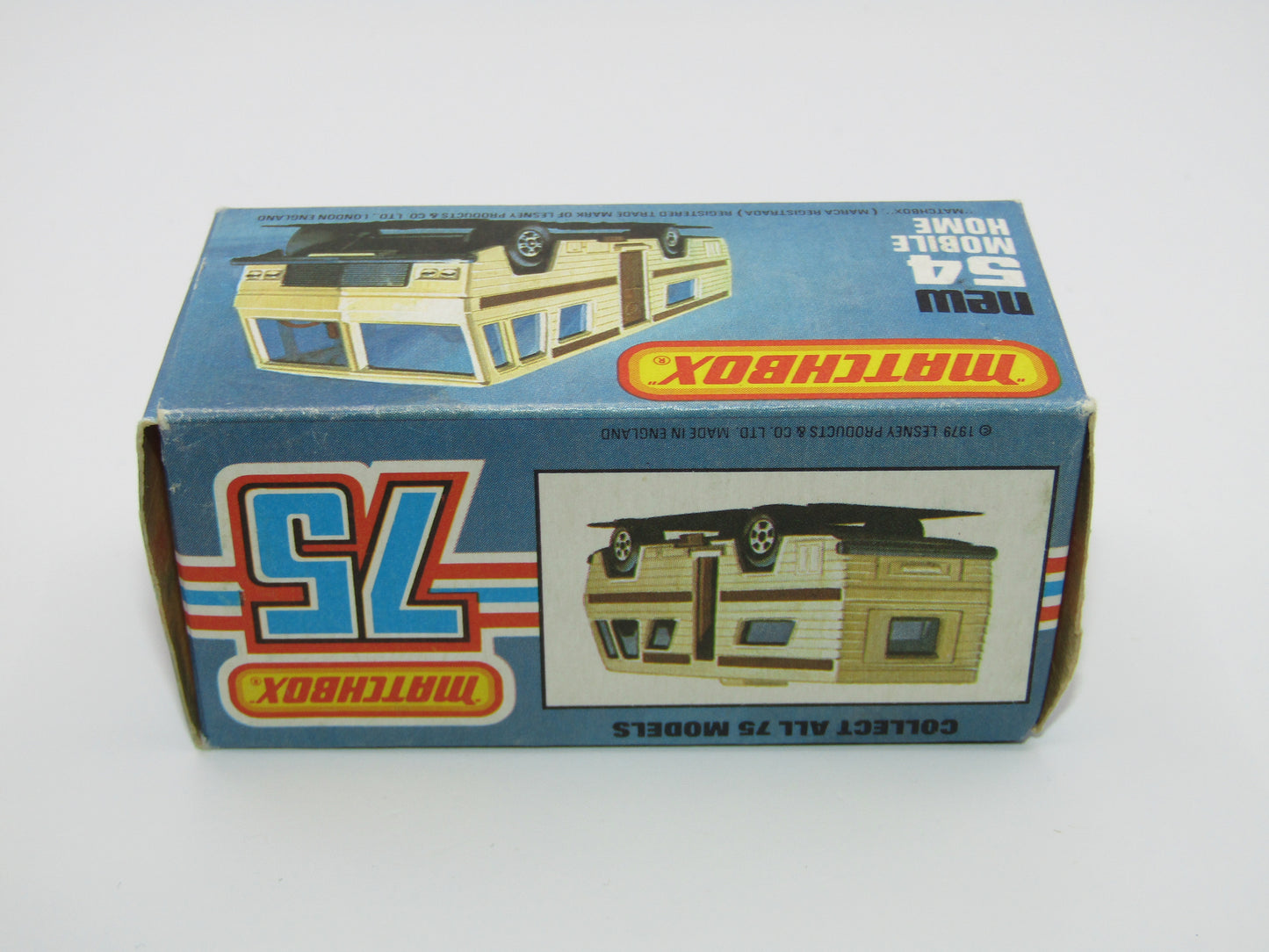 Matchbox Superfast 54D Mobile Home White BROWN SIDE STRIPE