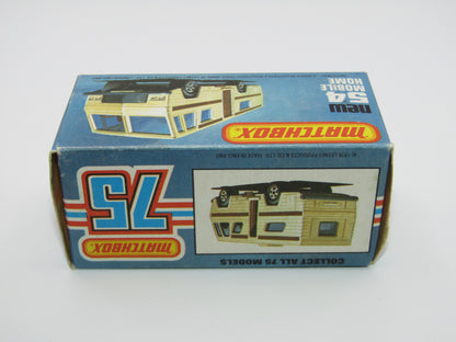 Matchbox Superfast 54D Mobile Home White BROWN SIDE STRIPE