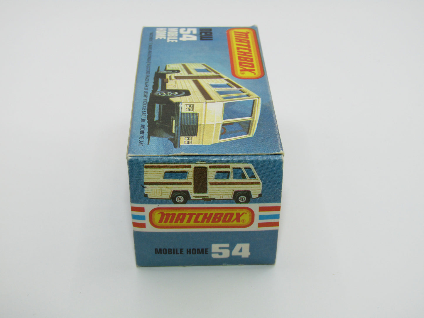 Matchbox Superfast 54D Mobile Home White BROWN SIDE STRIPE