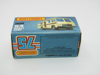 Matchbox Superfast 54D Mobile Home White BROWN SIDE STRIPE