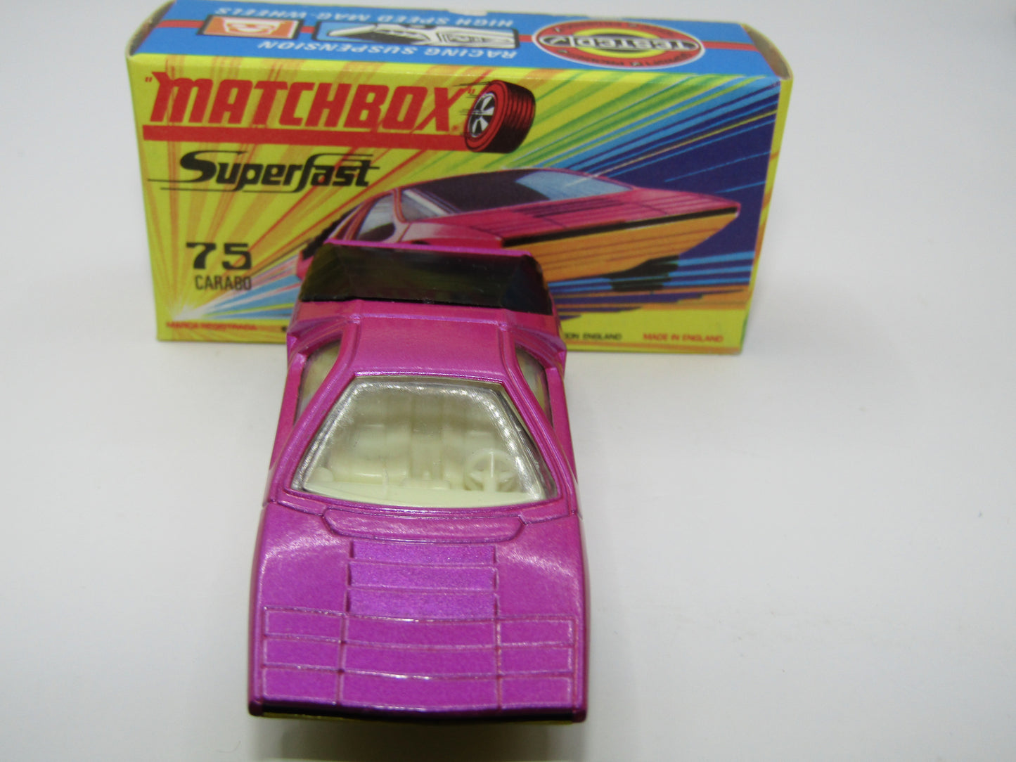 Matchbox Superfast 75B Alfa Carabo Light Purple Yellow Base