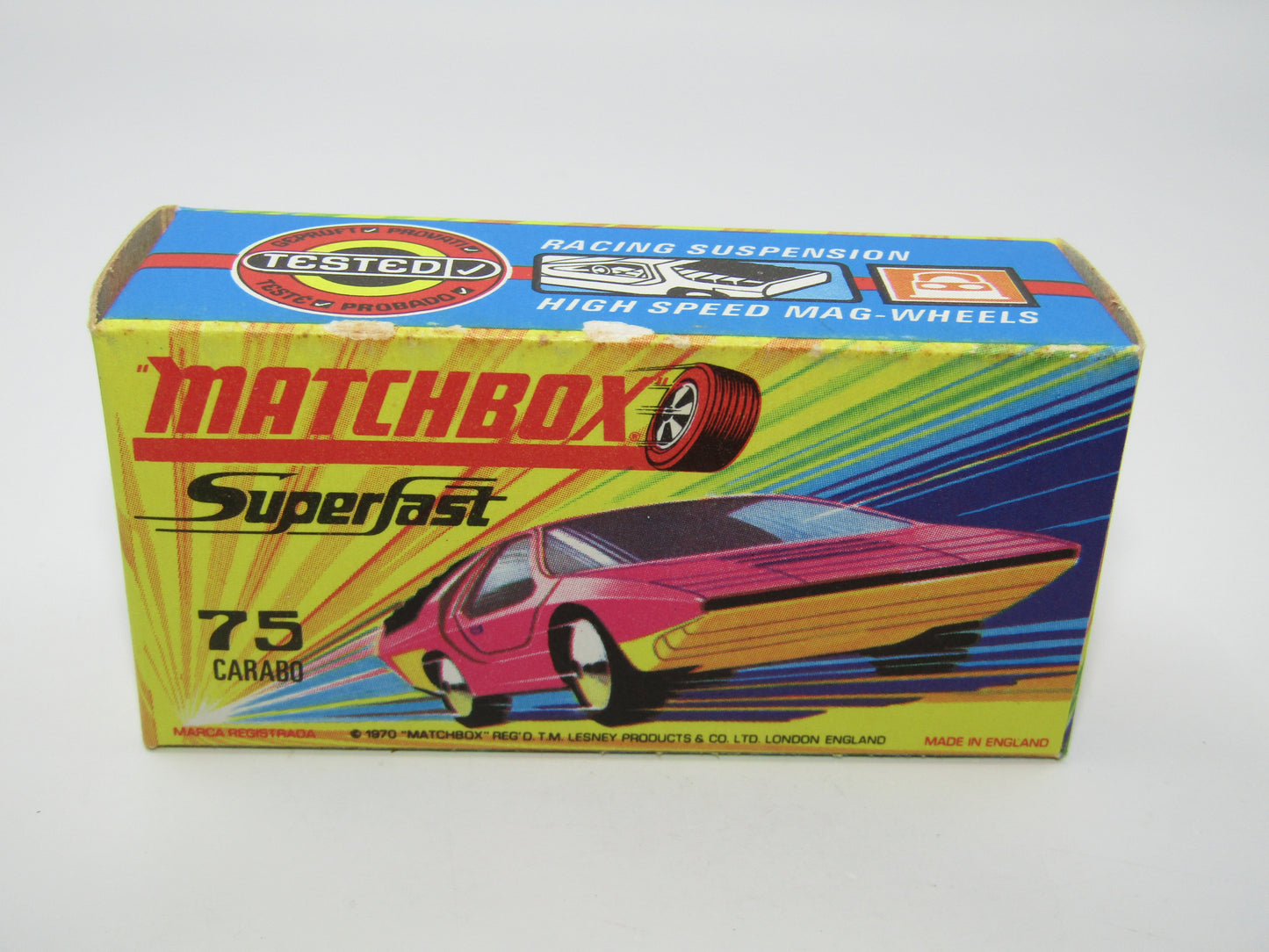 Matchbox Superfast 75B Alfa Carabo Light Purple Yellow Base