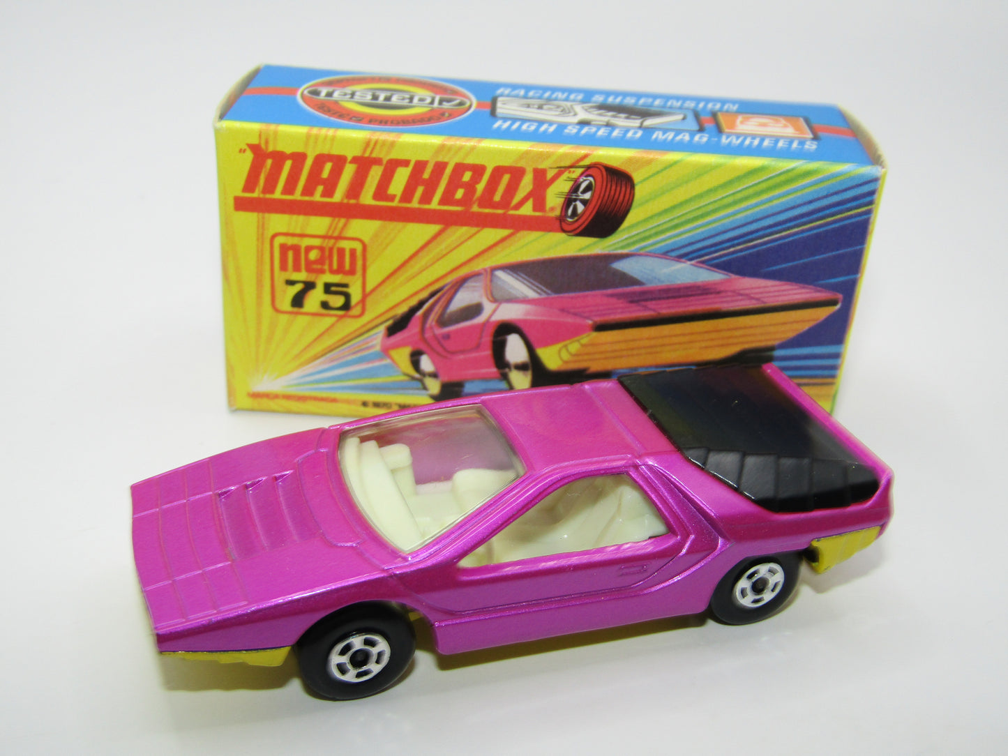 Matchbox Superfast 75B Alfa Carabo Dark Purple Yellow Base