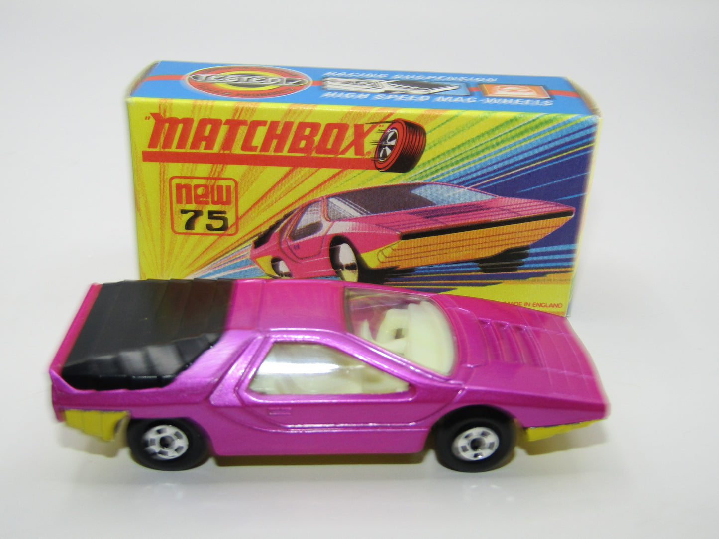 Matchbox Superfast 75B Alfa Carabo Dark Purple Yellow Base