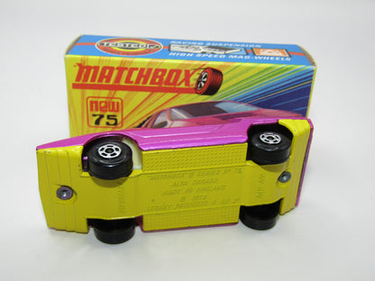 Matchbox Superfast 75B Alfa Carabo Dark Purple Yellow Base