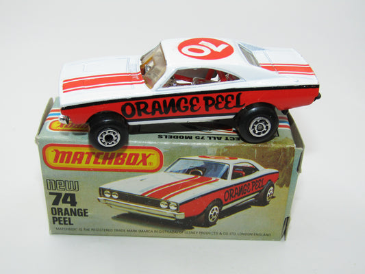Matchbox Superfast 74D Orange Peel USA Picture Box Lesney Hong Kong