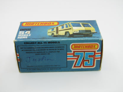 Matchbox Superfast 54D Mobile Home Gloss Black Base