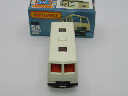 Matchbox Superfast 54D Mobile Home Clear Windows FLAT BLACK Base