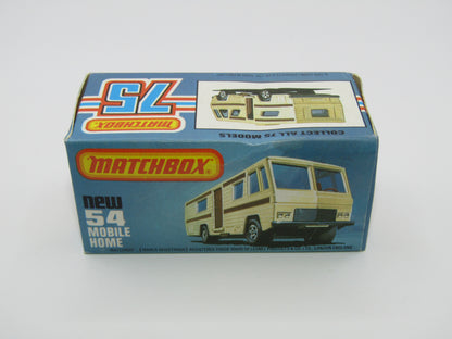 Matchbox Superfast 54D Mobile Home Clear Windows FLAT BLACK Base