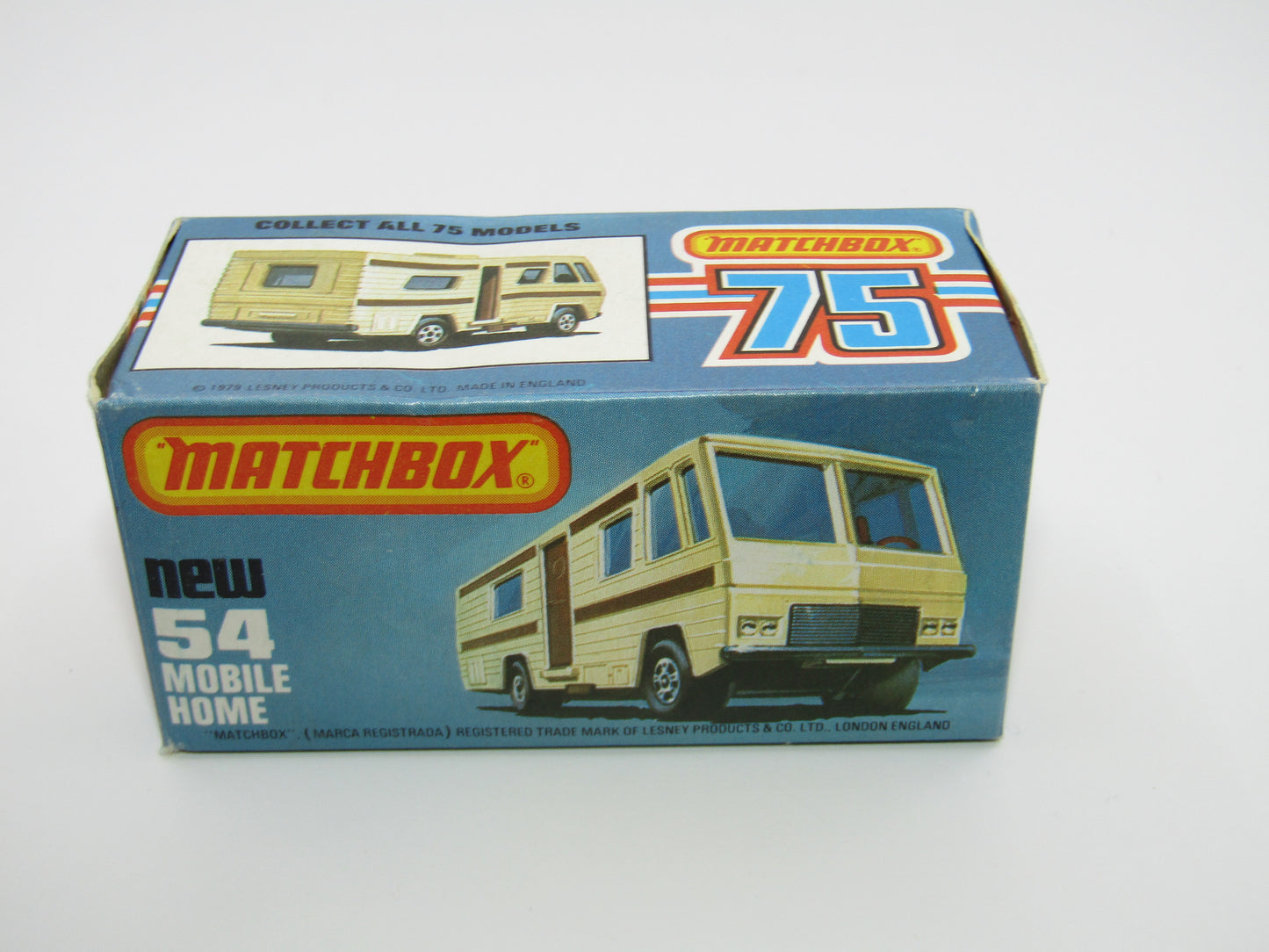 Matchbox Superfast 54D Mobile Home Clear Windows FLAT BLACK Base