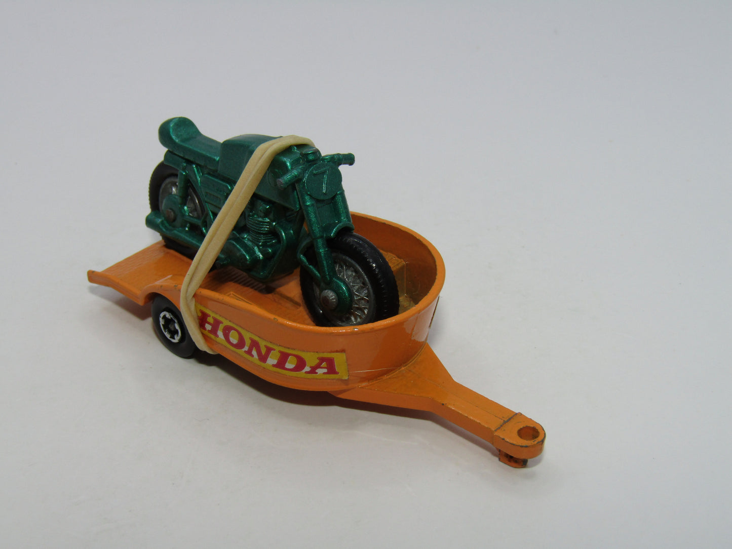 Matchbox Superfast 38A Honda Motor Cycle & Trailer Orange Green Bike