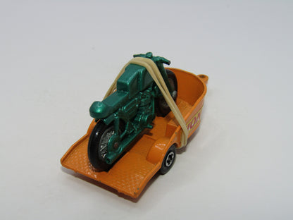 Matchbox Superfast 38A Honda Motor Cycle & Trailer Orange Green Bike
