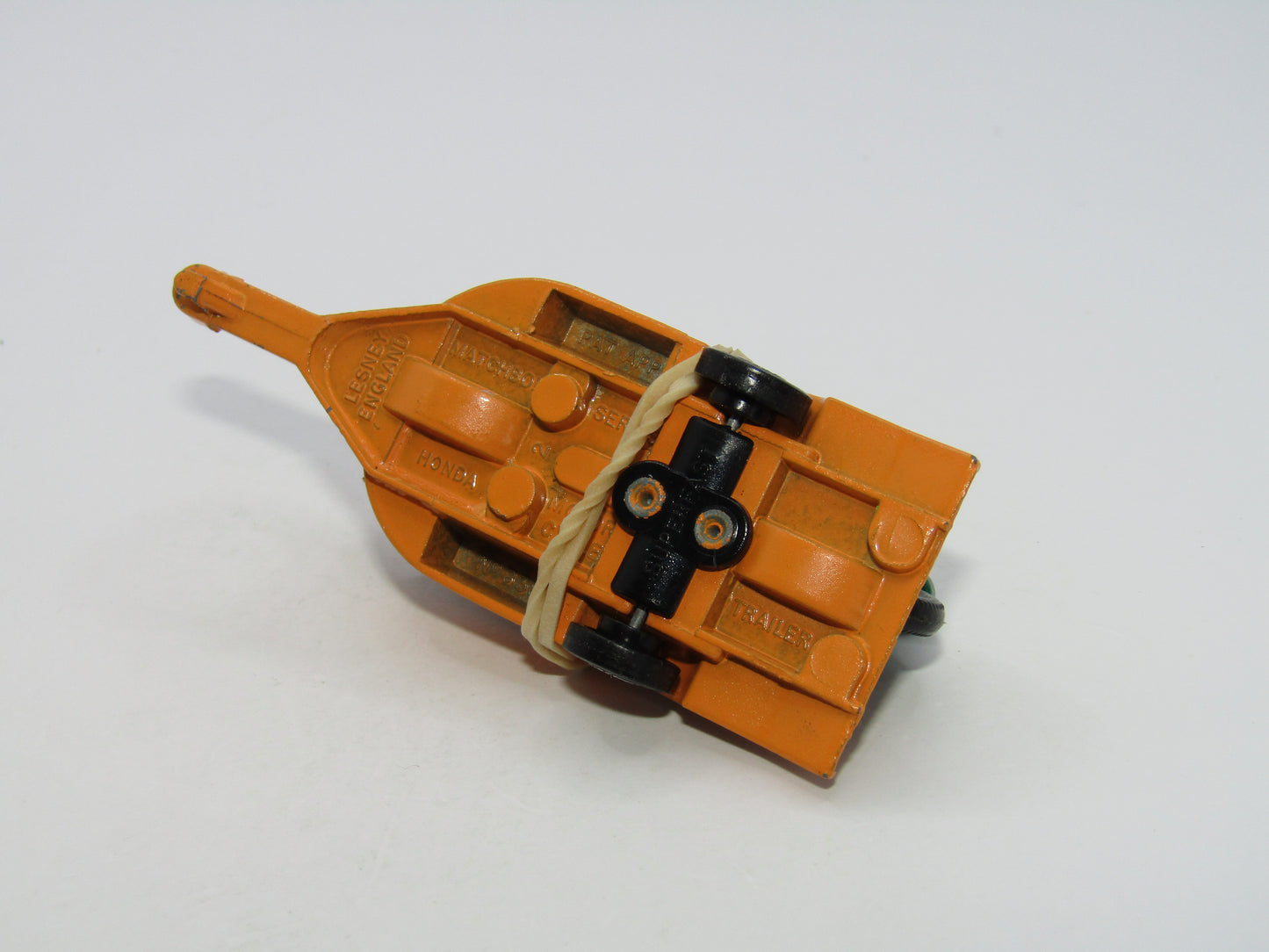 Matchbox Superfast 38A Honda Motor Cycle & Trailer Orange Green Bike