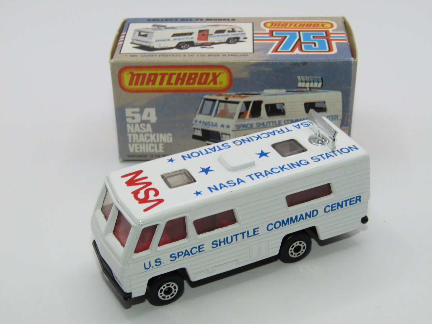 Matchbox Superfast 54E NASA Tracking Vehicle Metallic BLACK Base