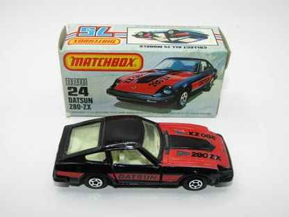 Matchbox Superfast No 24D Datsun 280 ZX Fairlady Z WHITE Interior USA Picture Box