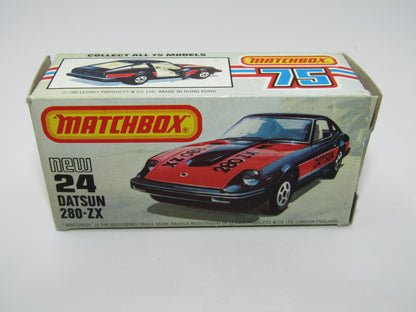 Matchbox Superfast No 24D Datsun 280 ZX Fairlady Z Black No Tampo USA Picture Box