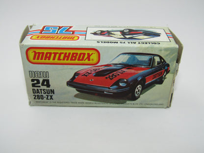 Matchbox Superfast No 24D Datsun 280 ZX Fairlady Z Black No Tampo USA Picture Box