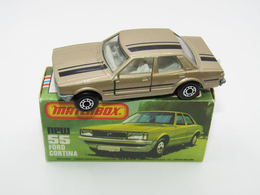Matchbox Superfast 55D Ford Cortina Tan SMOKE Windows