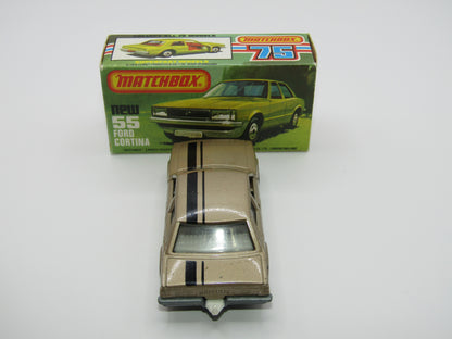 Matchbox Superfast 55D Ford Cortina Tan SMOKE Windows