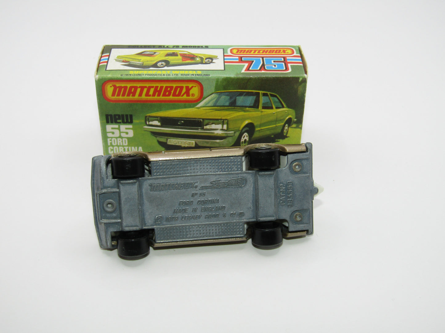Matchbox Superfast 55D Ford Cortina Tan SMOKE Windows
