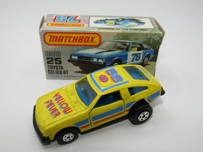 Matchbox Superfast No 25D Toyota Celica GT Yellow Fever USA Picture Box