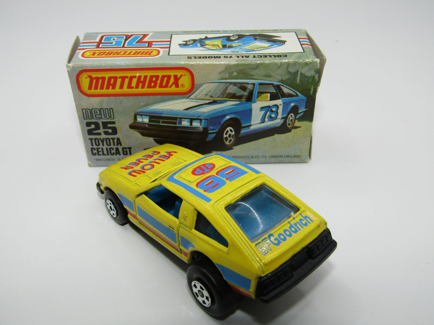 Matchbox Superfast No 25D Toyota Celica GT Yellow Fever USA Picture Box
