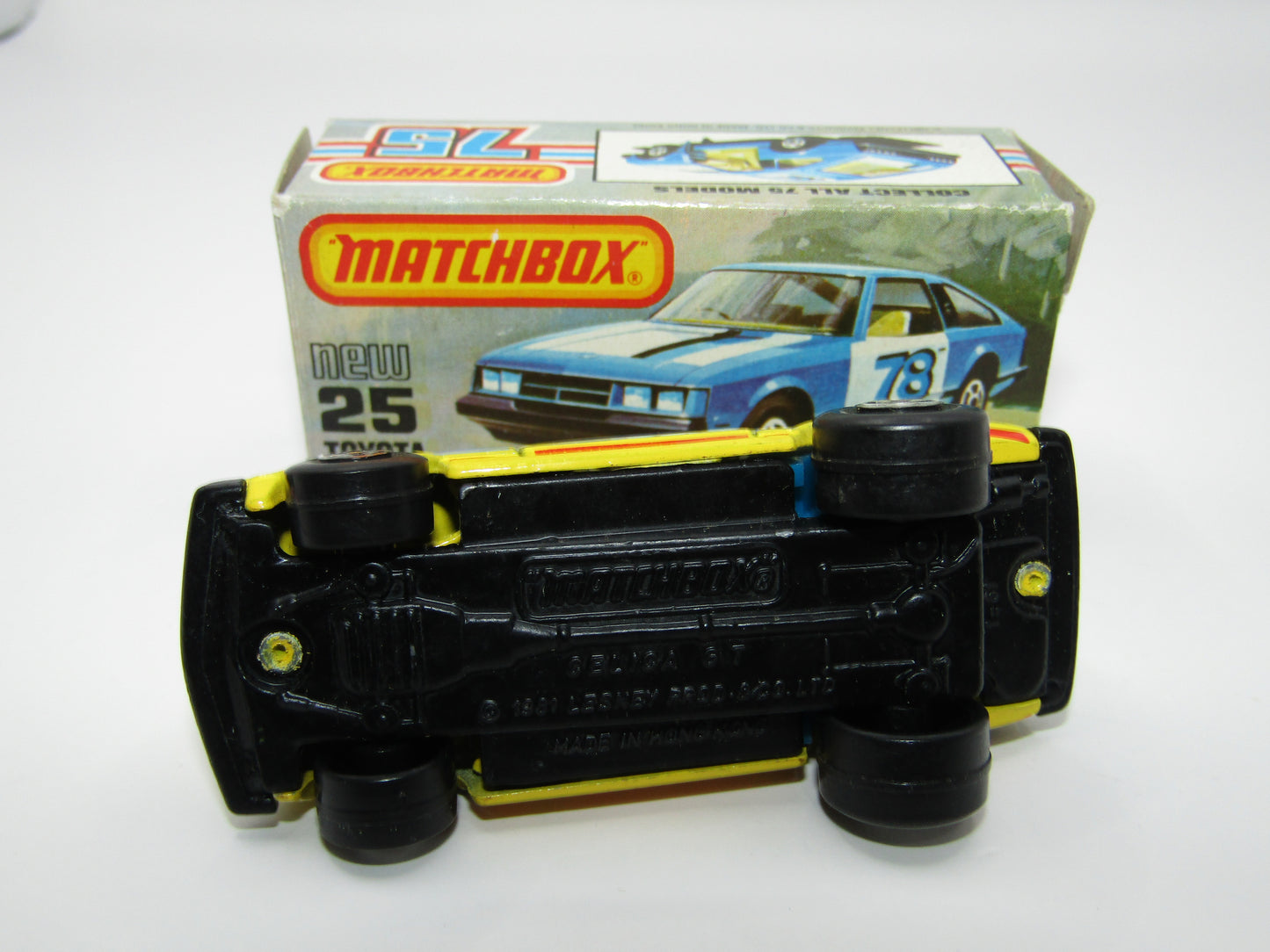 Matchbox Superfast No 25D Toyota Celica GT Yellow Fever USA Picture Box