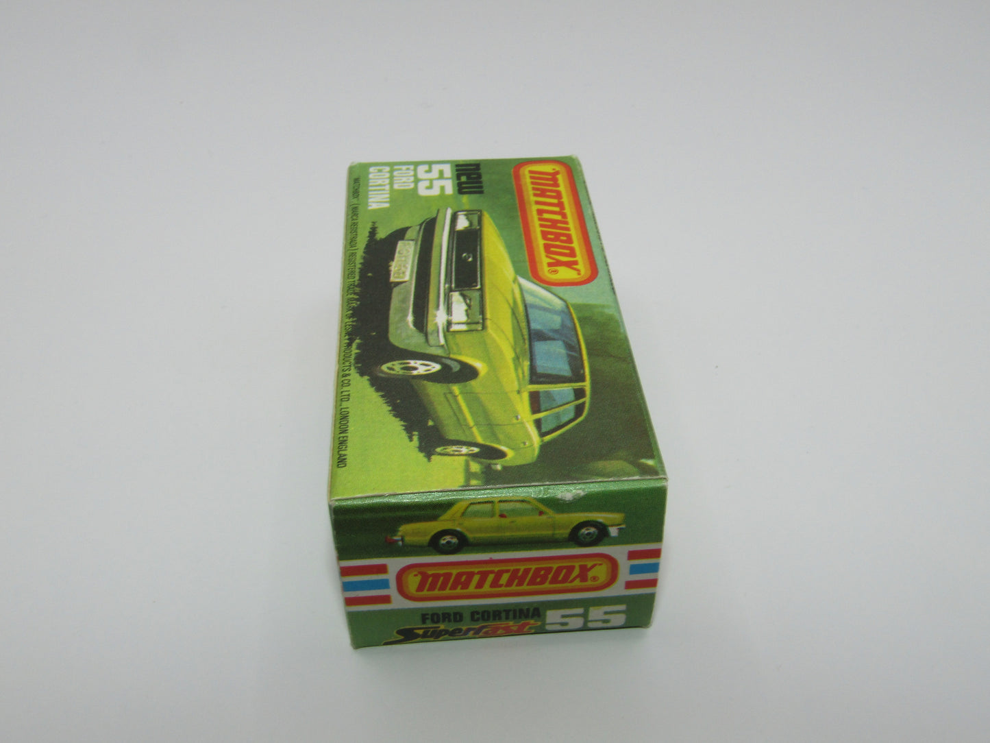 Matchbox Superfast 55D Ford Cortina DARK Red Yellow Interior
