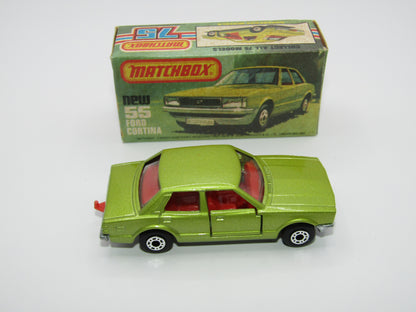 Matchbox Superfast 55D Ford Cortina Metallic Green Red Interior