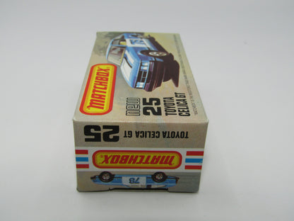 Matchbox Superfast No 25D Toyota Celica GT WHITE Interior & MC Wheels USA Picture Box