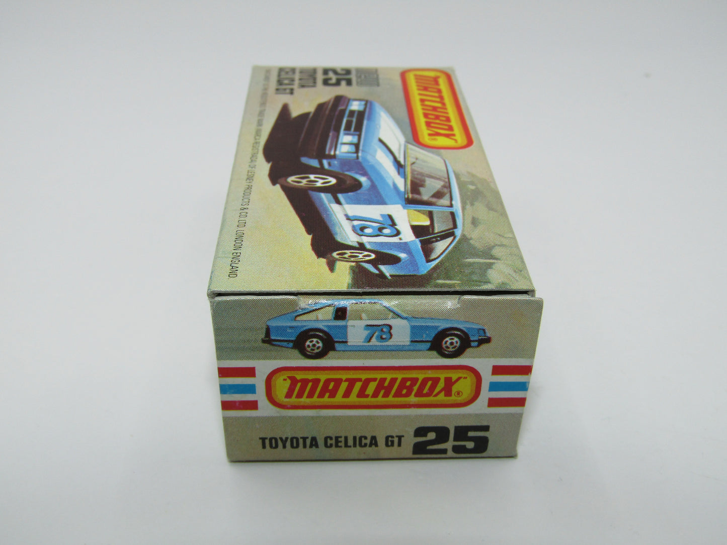 Matchbox Superfast No 25D Toyota Celica GT WHITE Interior & MC Wheels USA Picture Box