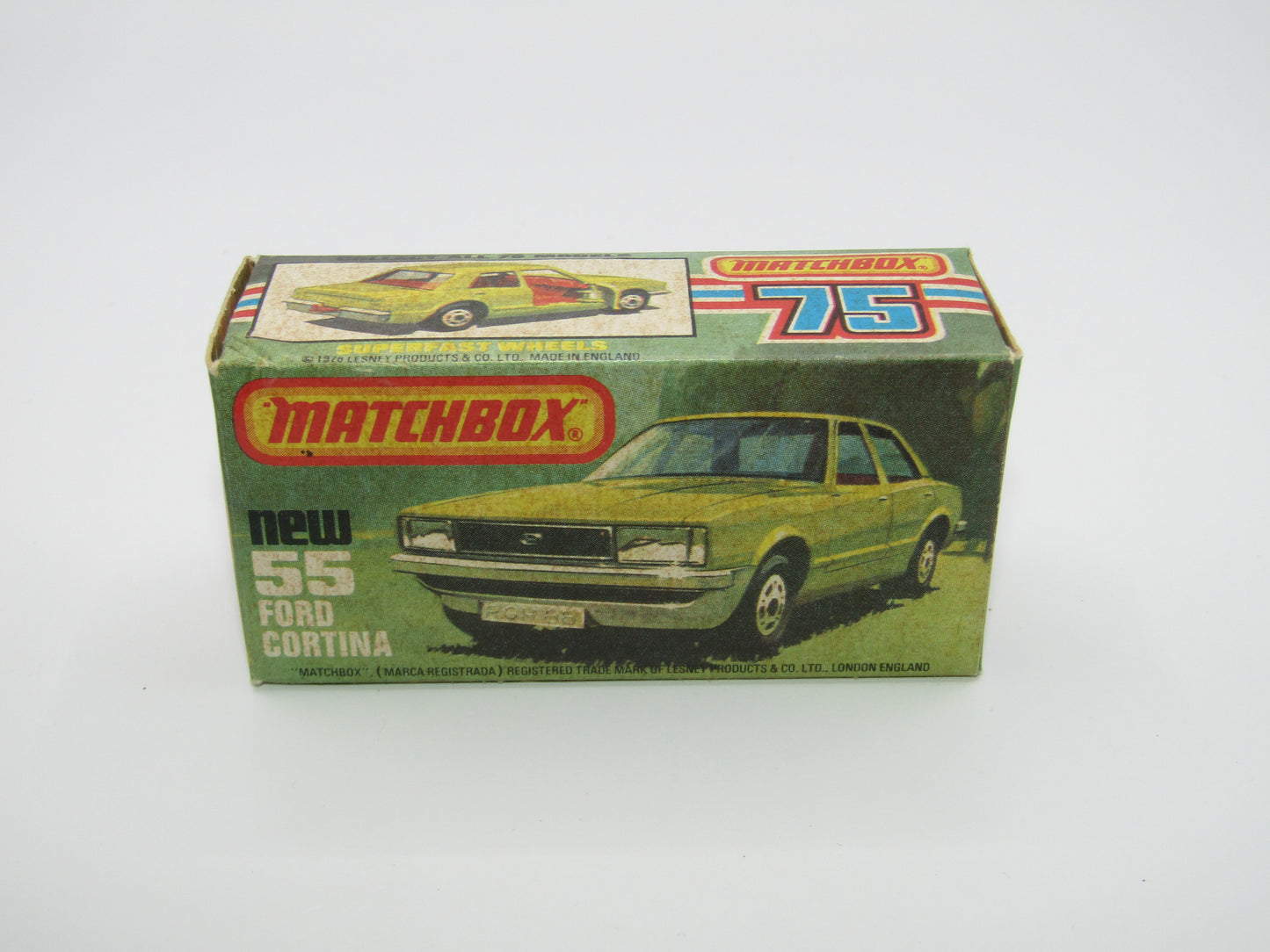 Matchbox Superfast 55D Ford Cortina Metallic Green Red Interior