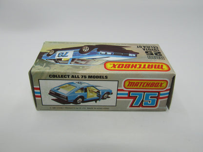 Matchbox Superfast No 25D Toyota Celica GT WHITE Interior & 5 Spoke Wheels USA Picture Box