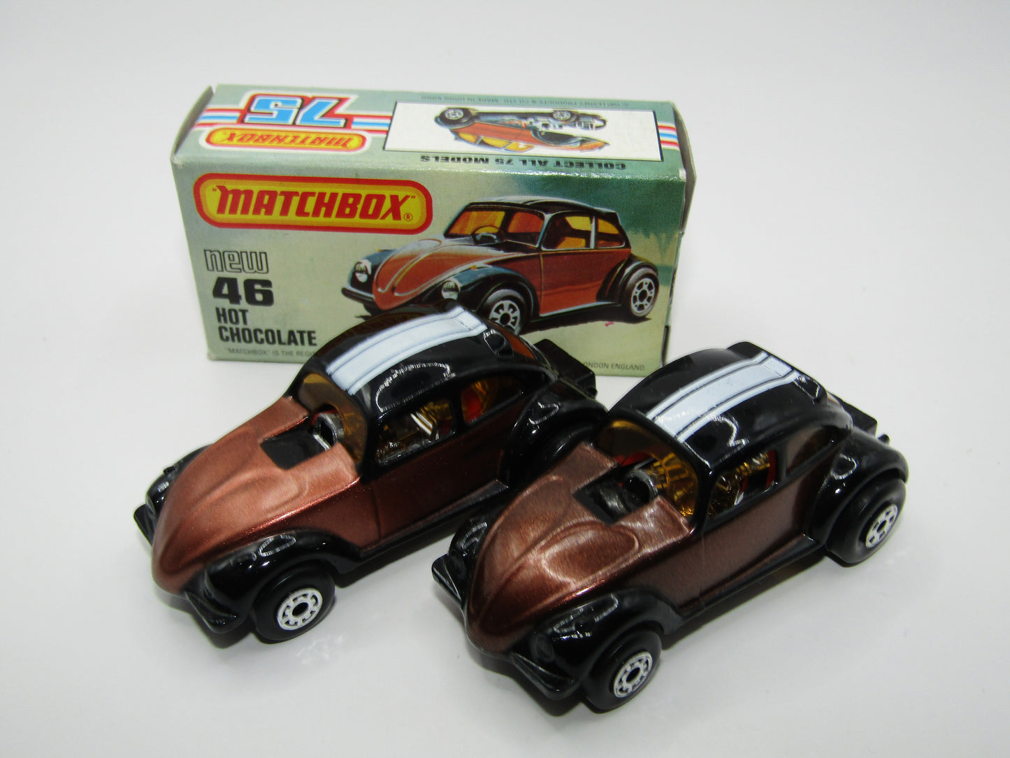Matchbox Superfast No 46D Hot Chocolate LIGHT Metallic Brown USA Picture Box