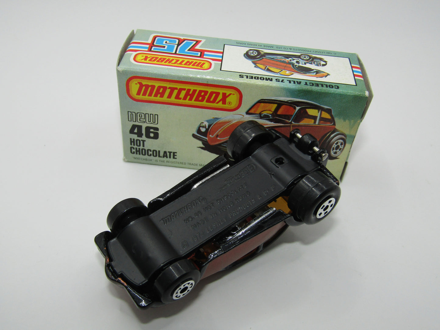 Matchbox Superfast No 46D Hot Chocolate LIGHT Metallic Brown USA Picture Box