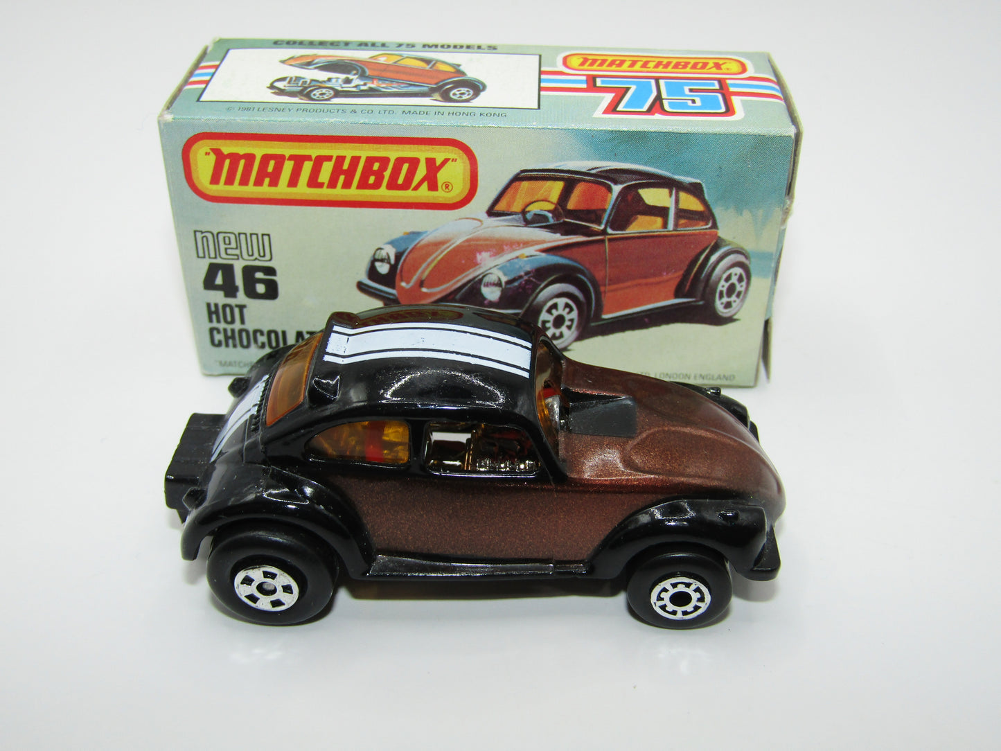 Matchbox Superfast No 46D Hot Chocolate Dark Metallic Brown USA Picture Box