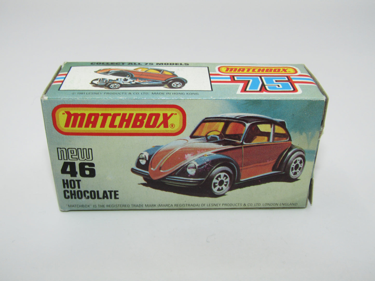 Matchbox Superfast No 46D Hot Chocolate Dark Metallic Brown USA Picture Box