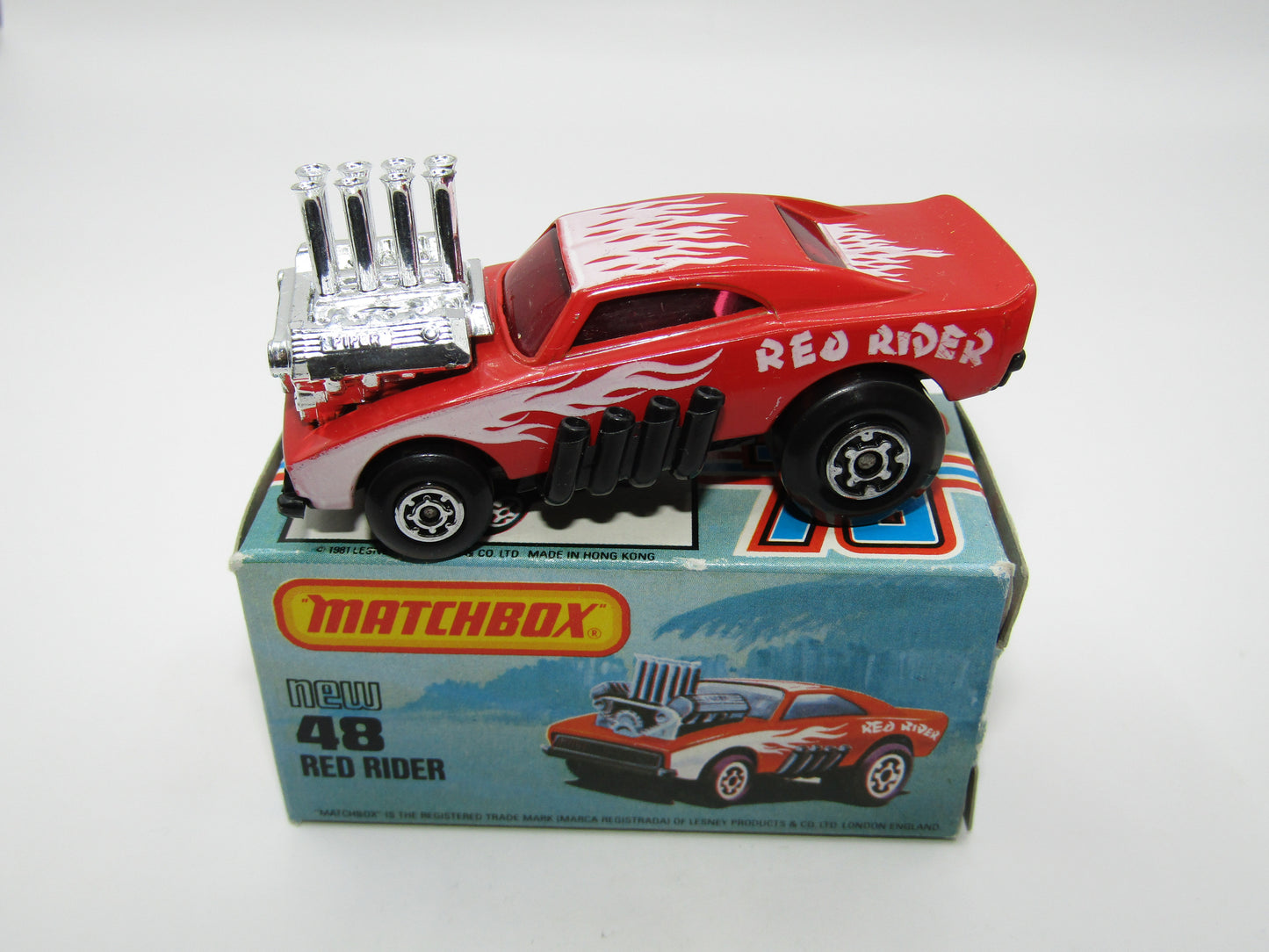 Matchbox Superfast No 48D Red Rider Hong Kong Base USA Picture Box