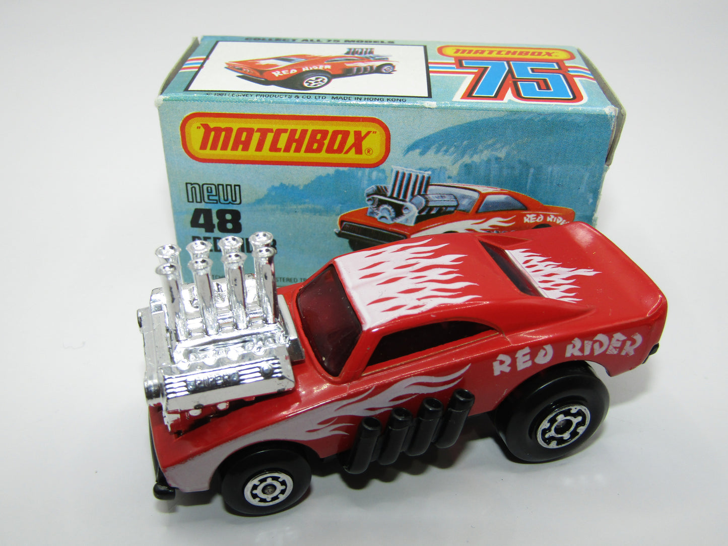 Matchbox Superfast No 48D Red Rider Hong Kong Base USA Picture Box