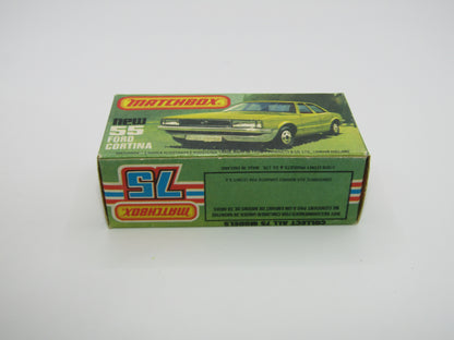 Matchbox Superfast 55D Ford Cortina Red DARK TAN Interior Black Stripe