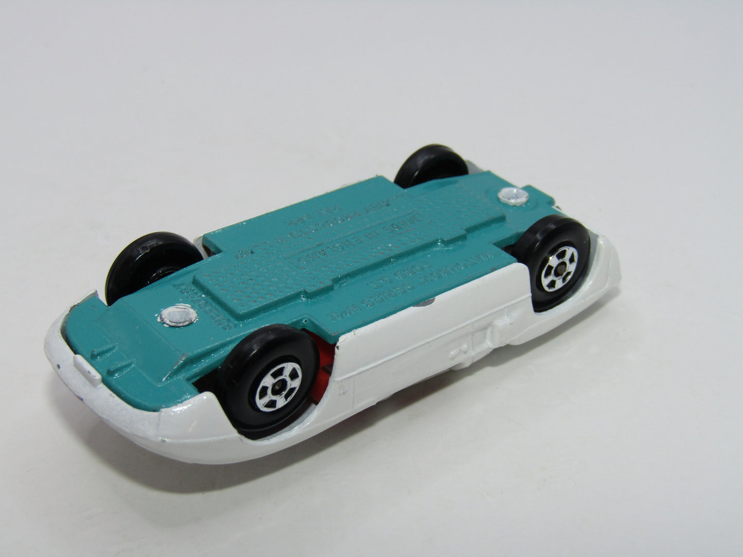 Matchbox Superfast 41A Ford G.T. 6 Narrow Wheels Aqua Green Base Missing Label