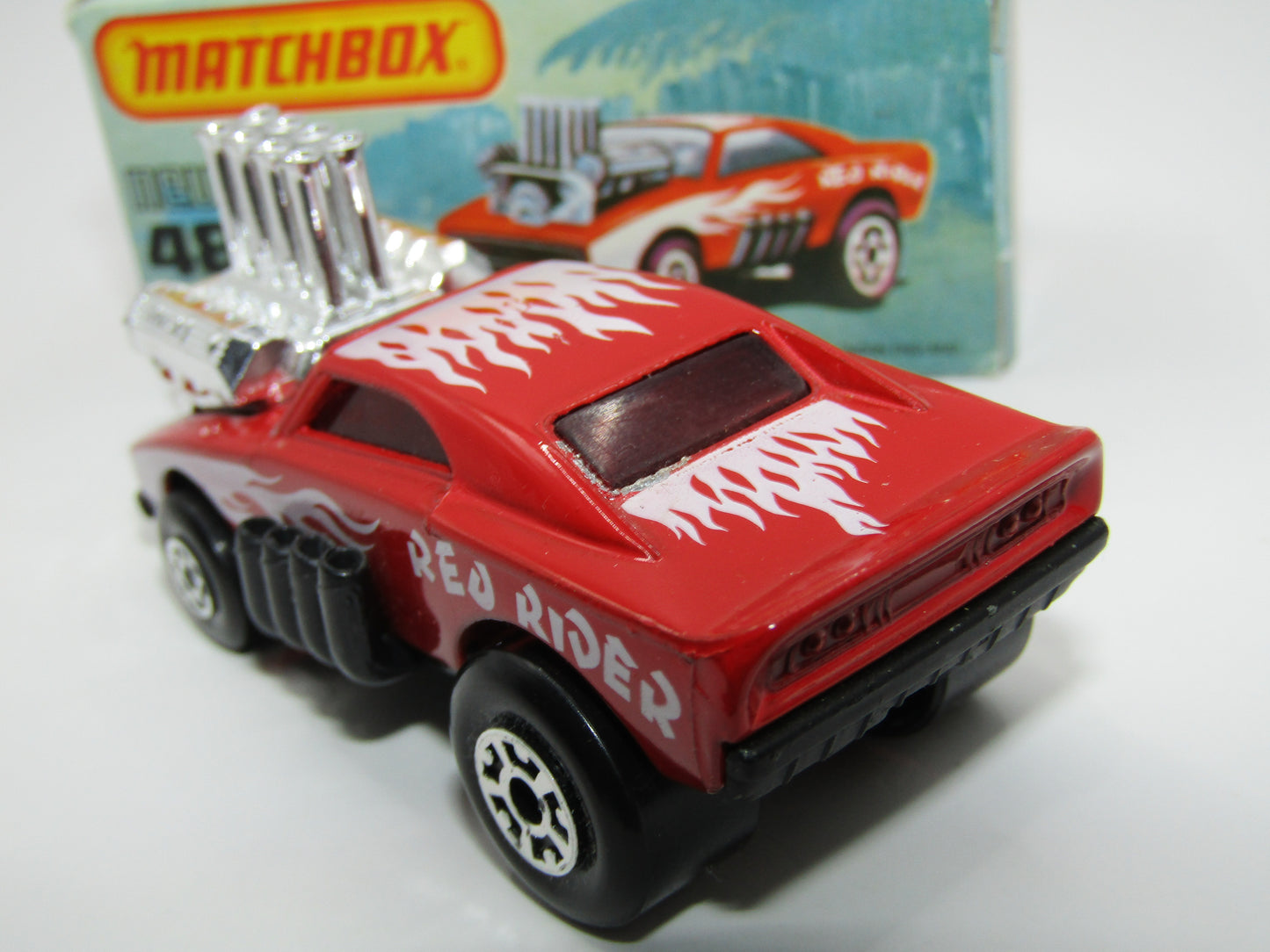 Matchbox Superfast No 48D Red Rider ENGLAND Base USA Picture Box