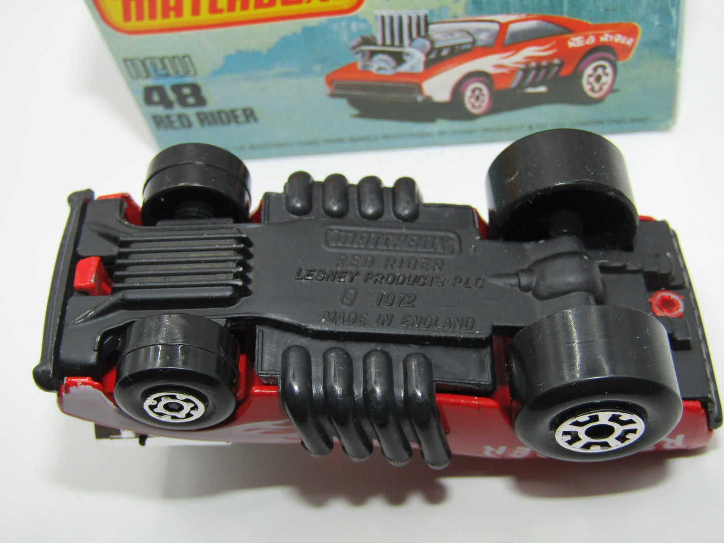 Matchbox Superfast No 48D Red Rider ENGLAND Base USA Picture Box