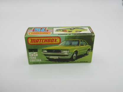 Matchbox Superfast 55D Ford Cortina Red GLOW Windows Silver Base
