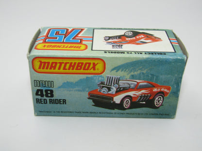 Matchbox Superfast No 48D Red Rider ENGLAND Base USA Picture Box