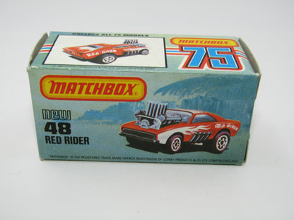 Matchbox Superfast No 48D Red Rider ENGLAND Base USA Picture Box