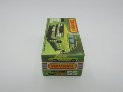 Matchbox Superfast 55D Ford Cortina Red GLOW Windows Silver Base