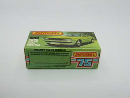 Matchbox Superfast 55D Ford Cortina Red GLOW Windows Silver Base