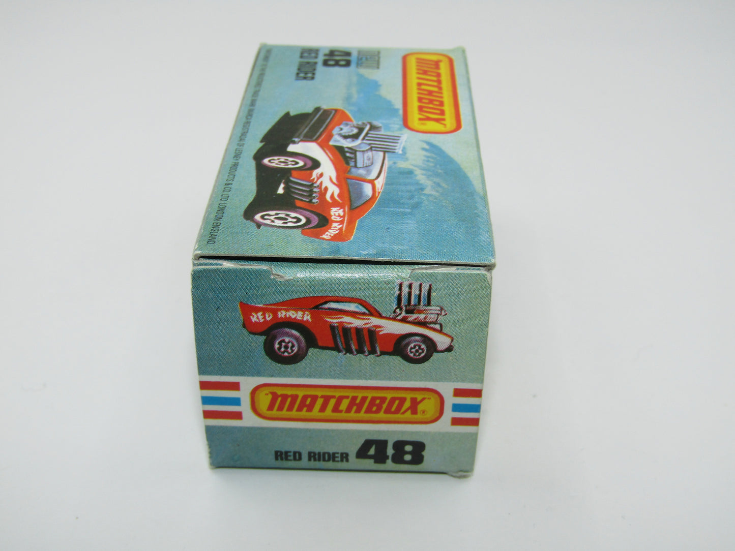 Matchbox Superfast No 48D Red Rider ENGLAND Base USA Picture Box
